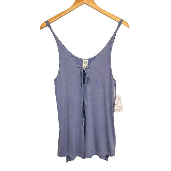 free people Tops - Free People We The Free Ribbed Twisted Strap Tank Tie Top Size Small Purple NWT